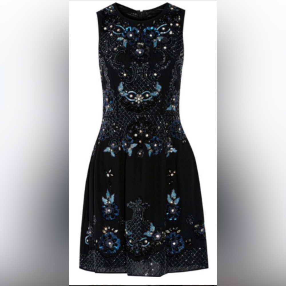 Needle & Thread Black and Blue Embellished Dress